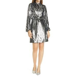 Ted Baker London NWT Louu Long Sleeve Sequin Minidress Black Size 8